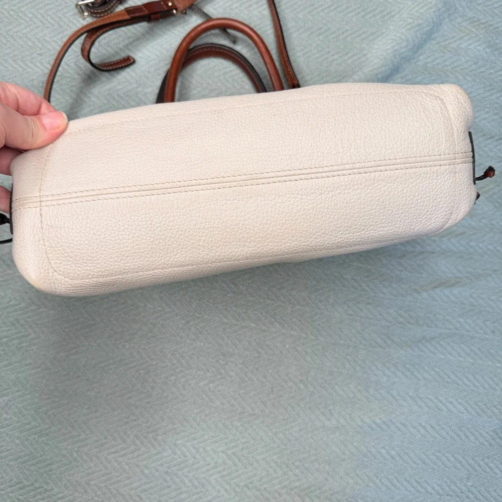 Dooney & Burke Wakefield Tassel Tote leather in bone, gold tone hardware - Picture 14 of 16